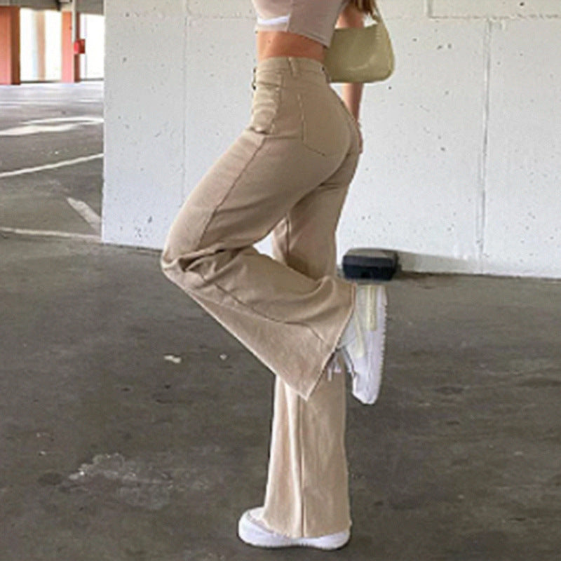 Spice Girl Style High Waist Slim Jeans Bell Bottoms Pants