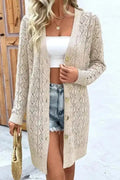 Elegant Eggshell Cable Cardigan